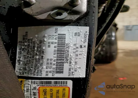 2016 Ford Fusion S Hybrid from USA, damaged, VIN 3FA6P0UU7GR126245